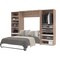 Bestar Cielo 119W Full Murphy Bed with 2 Shelving Units (118W), Rustic Brown & White 80894-000009 - alternate 6